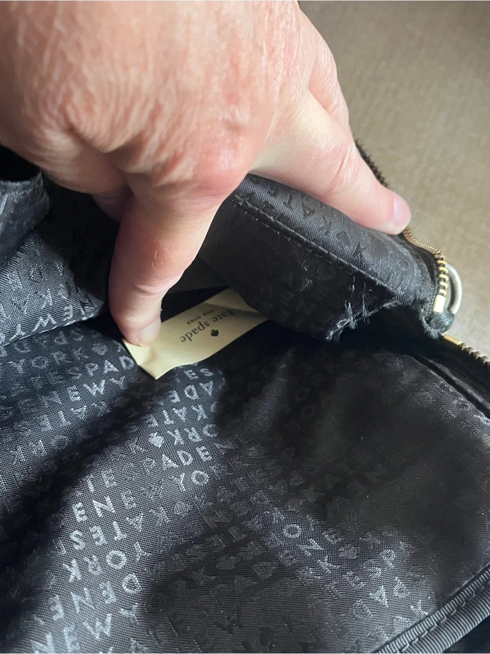 kate spade Black Nylon Laptop Tote with Gold Logo Plaque